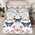 thumbnail image 2 of Erosebridal Rustic Butterfly Sheet Set Full, Daisy Floral Bedding Sets Full Size, Mandala Boho Reversible Full Sheet Sets, Breathable Room Decoration, 4 Pieces, 2 of 7