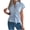 Blue, variant on Staron Women's Casual Short Sleeve Shirt Blouse V Neck Button Down Drawstring Waist Loose Comfy Fashion Top, Red XL