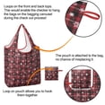 thumbnail image 4 of 5 Pack Foldable Shopping Bag,Red Christmas Plaid and Snowflake Pattern Reusable Grocery Bags with Pockets,Large Reusable Tote Bags with Handles Waterproof & Lightweight, 4 of 6