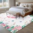 thumbnail image 4 of 5'x8' Area Rugs, Pink Flamingo Indoor Outdoor Area Rug for Living Room Bedroom, Tropical Botanical Summer Butterfly Flower Washable Bathroom Rugs Kitchen Floor Carpet Mats Home Decor Aesthetic, 4 of 8