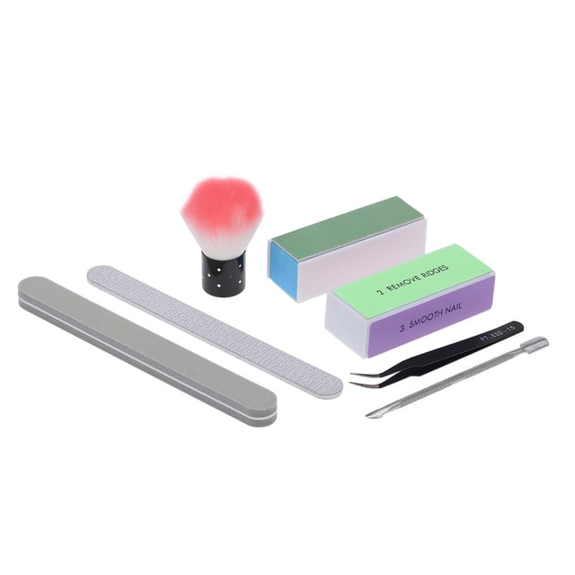 Amdohai 7-In-1 Nail Polish Remover Tools Kit with Nail Brush Sanding Files Clips Pusher Tweezers 4 Way Buffer Block Nail Shiner Sponge Nail Tools