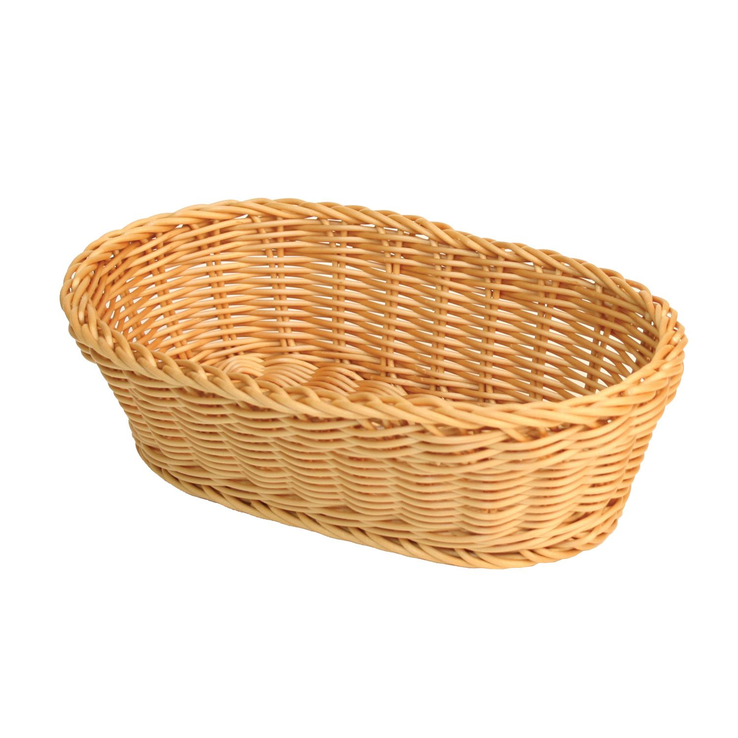 11" X 7"X 3 1/2" Oval Plastic HandWoven Basket, Pack of 3