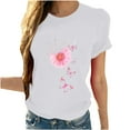 thumbnail image 1 of T-shirt à Manches Courtes Imprimé à Col Rond Décontracté pour Femme, 1 of 1