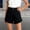 Black, variant on Girls' Denim Shorts with Pockets, Elastic Waist Casual Style, Featuring Frayed Hem for Comfortable All-Day Wear 1-9 Years Black 1-2 Years
