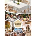thumbnail image 5 of Cream Geometric Table Cloth, Modern White Stripe Abstract Distortion Art Waterproof Tablecloth for Rectangle Tables, Reusable Washable Fabric Table Cover for Restaurant Kitchen Dining Tables 60"x102", 5 of 6