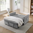 thumbnail image 3 of Lykos Loveseats Sofa Bed with Pull-out Bed，Adjsutable Back and Two Arm Pocket，Grey （54.5"x33"x31.5"）, 3 of 9