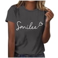 thumbnail image 2 of ALLLIST Womens Tops Clearance Gray Casual Crew Neck Short Sleeve Letter Printed T-Shirts Dress Blouses for Women M, 2 of 4