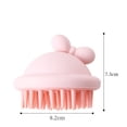 thumbnail image 2 of Ergonomic Silicone Scalp Massager Brush, Dry Wet Handheld Cute Design Hair Growth Shampoo Cleaning Tool Pink, 2 of 5