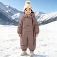 thumbnail image 2 of Teyfeniy Toddlers Winter Snowsuits Hooded Insulated 1 Piece Thicken Thermal Outdoor Activity Zip up Windproof Kids Winter Jumpsuit, 2 of 10