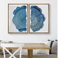 thumbnail image 2 of IDEA4WALL Framed Canvas Print Wall Art Set Blue Pastel Wood Tree Ring With Pattern Wall Decor Antique Bohemian Fine Art Retro Wilderness Artwork for Living Room, Bedroom, Office - Natural 24"x36"x2, 2 of 5