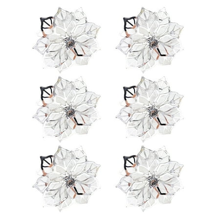 

XIEC 6Pcs Mesh Flower Napkin Ring Buckle Hotel Restaurant Wedding Party Table Decor