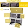 thumbnail image 6 of Aivituvin 36" L Rabbit Hutch Indoor Bunny Cage Outdoor 2 Story Bunny Hutch with Weatheproof Roof Pull-Out Tray Ramp Large Guinea Pig Cage on Wheels, 6 of 8