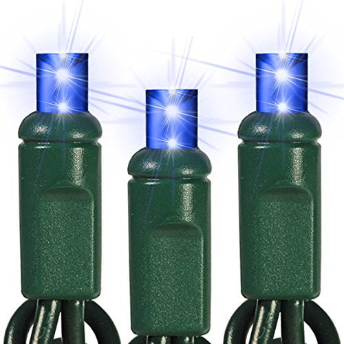 Length 23.3 ft - Bulb Spacing 4 in Warm White - Green Wire Wide Angle Lens Polka Dot Christmas Mini Light String HLS 45693 70 LED Bulbs 