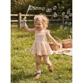thumbnail image 3 of Baby Solid Color Sleeveless Ruffle Romper Dress with Headband, 3 of 6