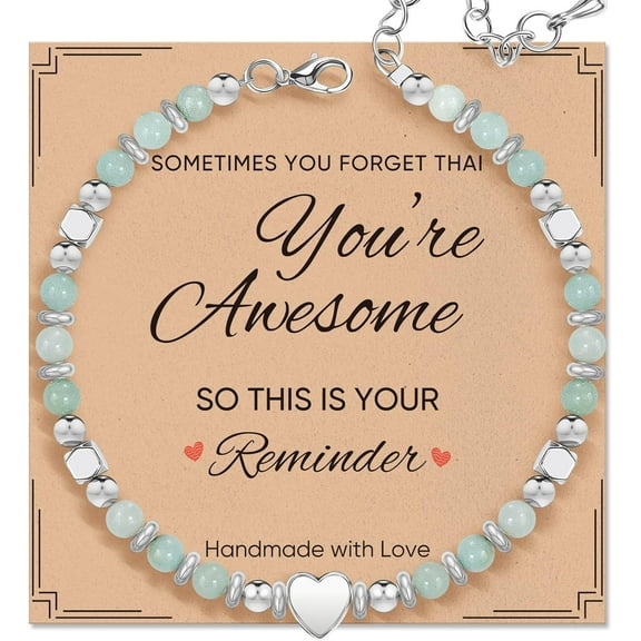 Friendship Bracelet Gifts for Women - Inspirational Natural Stone Bracelet for Women - Birthday Christmas Day Graduation Gifts for Friend, Sister, Bestie, BFF