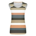 thumbnail image 4 of Summer Savings! Yievot Summer Woman Tank Top Round Neck Womens Fashion Sleeveless Loose Flowy Casual Stripe Shirts Blouse For Womens On Clearance Orange XL, 4 of 4