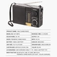 thumbnail image 2 of Radio Del Tiempo AM FM SW Radio de emergencia Linterna LED Radio solar portátil para acampar al aire libre, 2 of 8