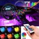 thumbnail image 4 of Tira de luces LED RGB para interior de coche con control remoto, caja de control sellada para lámpara de ambiente bajo el suelo., 4 of 9