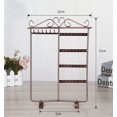 thumbnail image 4 of Yidarton Iron Desktop Jewelry Rack Earrings Display Rack Household Necklace Earrings Storage Rack Stall Jewelry Display Rack 32 holes 6 hooks White, 4 of 7
