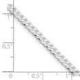 thumbnail image 5 of Diamond2Deal 925 Sterling Silver Rhodium-plated 3.15mm Flat Curb Chain Necklace for Men 18", 5 of 7