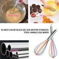 thumbnail image 2 of Colorful Silicone Whisk Frother Milk Cream Kitchen Utensils For Blending Stainless Steel Handle Mixer Stirring Tool, 2 of 6