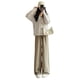 thumbnail image 1 of Pantalones anchos de chenilla para mujer, pantalones de otoño con forro polar, pantalones casuales holgados y adelgazantes, pantalones de fregona de cintura alta para mujer, 1 of 1