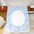 thumbnail image 5 of Manfei Cartoon Floral Daisy Queen Sheet Sets,Rustic Plant Flat Sheet,Blue White Queen Fitted Sheet For Boys Girls,Breathable Home Decor,4 Pieces, 5 of 7