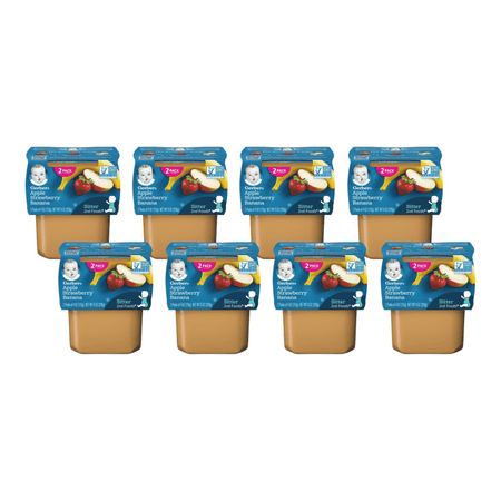 Gerber Baby Food, 2nd Foods, Apple Strawberry Blueberry with Mixed Cereal- 8 OZ, 8 Count