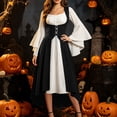 thumbnail image 6 of LEKWK Renaissance Dress Women Vintage Medieval Dress Lace-Up Corset Flowy Halloween Dress for Halloween Cosplay Theme Party Dress Up, 6 of 8