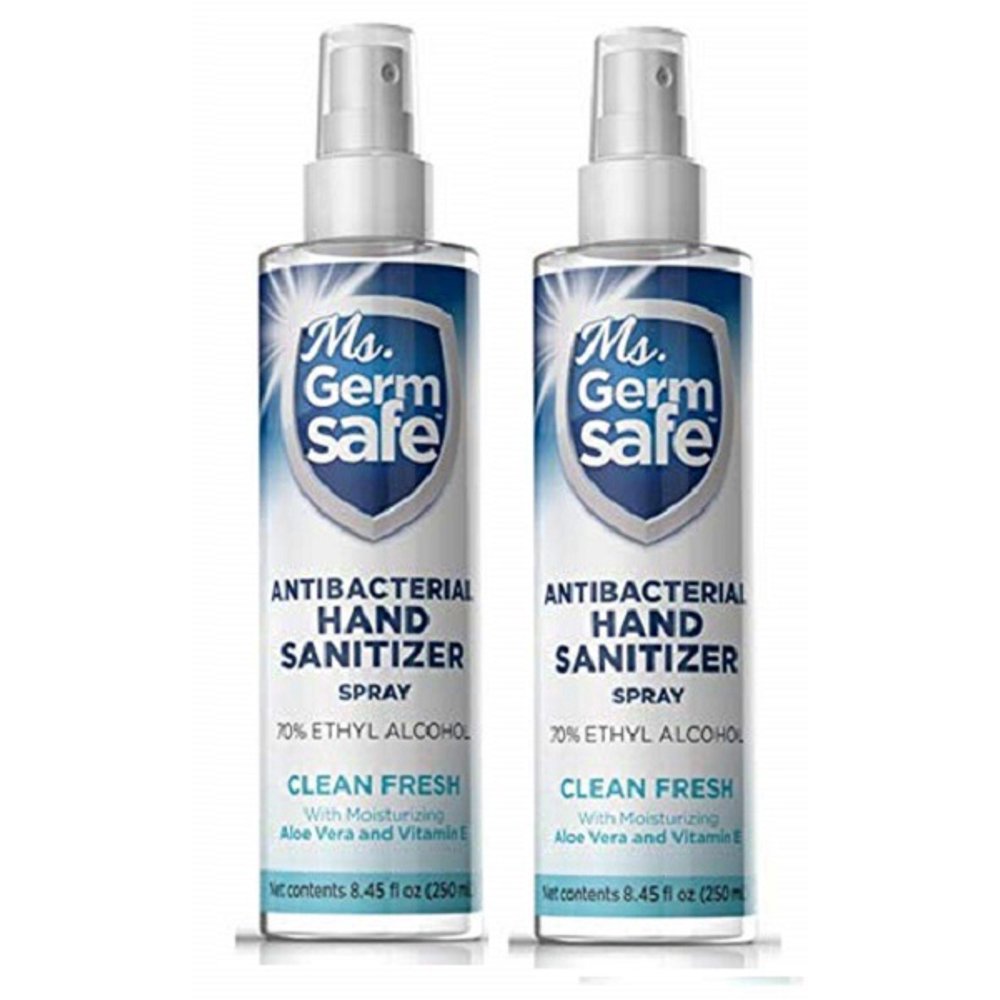 Ms. GermSafe Antibacterial Hand Sanitizer Spray with Alcohol Based Germ