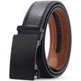 thumbnail image 3 of AWAYTR Men Ratchet Belt Leather Adjustable Trim to Fit No Holes Slide Dress Belt for Casual Formal Gift, 3 of 7