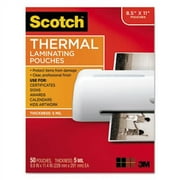 Scotch Thermal Laminating Pouches, 1 1/2 x 9, 50 Pouches , Each