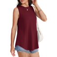 thumbnail image 6 of Bovemsi High Neck Tank Tops for Women Loose Fit Sleeveless Top Summer Clothes Womens Tunic Tops To Wear with Leggings, Red Women's Summer Tank Tops, M, 6 of 8