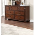 thumbnail image 4 of Royal Classic Traditional Cal King Bed Dresser Mirror Nightstand Wooden Brown Finish 4pc Set Bedroom Furniture Tufted Headboard, 4 of 6