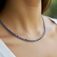 thumbnail image 2 of Blue Sapphire Tennis Necklace for Woman, September Birthstone Jewelry, Layered Choker Necklace, Dainty Wedding Gift for Her., 2 of 5
