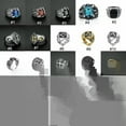 thumbnail image 2 of HOOUN Vintage Mens Silver Stainless Steel Gothic Punk Biker Rings Jewelry lots Sz8-15-12-#1, 2 of 9
