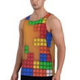 thumbnail image 2 of Fuzoiu Colorful Building Blocks A Print Men's Workout Tank Tops,Sleeveless Gym Shirt Quick Dry,Fitness Bodybuilding T-Shirt,Muscle Athletic Workout Tee-Medium, 2 of 7