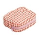 thumbnail image 1 of Set de neceser de viaje, bolsa cosmética acolchada con organizador para mujeres y niñas, mini almacenamiento con estampado de cuadros vichy y volantes, 1 of 2