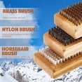 thumbnail image 3 of Ski and Snowboard Wax Brush Kit Includes Nylon/Brass/Horsehair Brush(3Pcs), 3 of 7