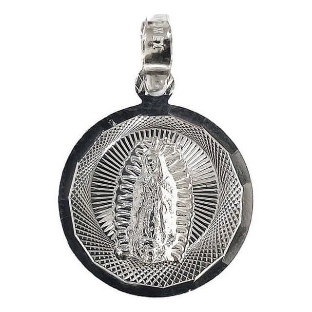 JOYARIS Medalla Diamantada Med Torso Virgen Guadalupe Plata Ley 925 DM-0000310