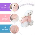 thumbnail image 3 of Suéteres para mascotas, ropa de vellón con oso, ropa para perros, suéteres cálidos de invierno para cachorros, trajes para niños y niñas con gatos pequeños (rosa) L, 3 of 5