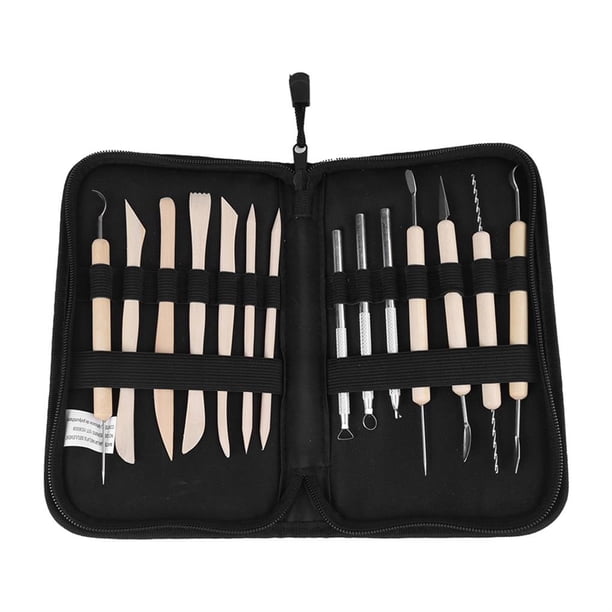 Riwesomey Kit de escultura de arcilla de 14 Uds., herramienta de tallado de cerámica de arcilla de cera de madera, herramientas talladas de escultura Herramientas y ferretería Riwesomey TO003412-00