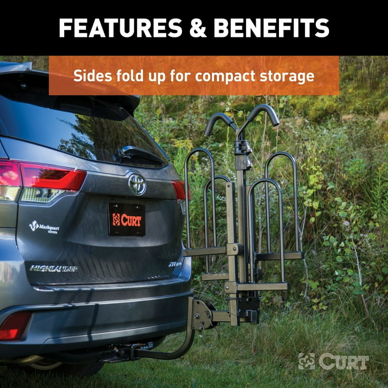 CURT 18085 Tray Style Hitch Mounted Secure Locking Cradle Bike Rack