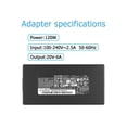 thumbnail image 3 of Adaptador de cargador AC 120W 20V 6A para Chicony A17-120P2A A120A055P, 3 of 7