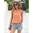 thumbnail image 5 of Women's Sleeveless Tank Tops T-Shirts Loose Crew Neck Basic Blouses Tunic for Casual Summer Orange M, 5 of 10
