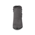 thumbnail image 2 of Unique Bargains Women's Ruffle Block Heel Ankle Boots Grey (Size 7), 2 of 8