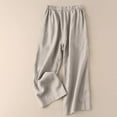 thumbnail image 4 of Outfmvch Gauze Pants Flowy Wide Leg Drawstring High Waist Baggy Straight Leg Cropped Linen Pants Women Long Lounge Pant Long Lounge Travel Pants Wide Leg Linen Pants Flowy Lounge Beige 1 M-3XL, 4 of 7