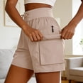 thumbnail image 4 of Fsqjgq Shorts Cargo de Randonnée pour Femmes Vêtements d'Été Taille Haute Shorts en Molleton Décontractés Short de Détente, 4 of 8