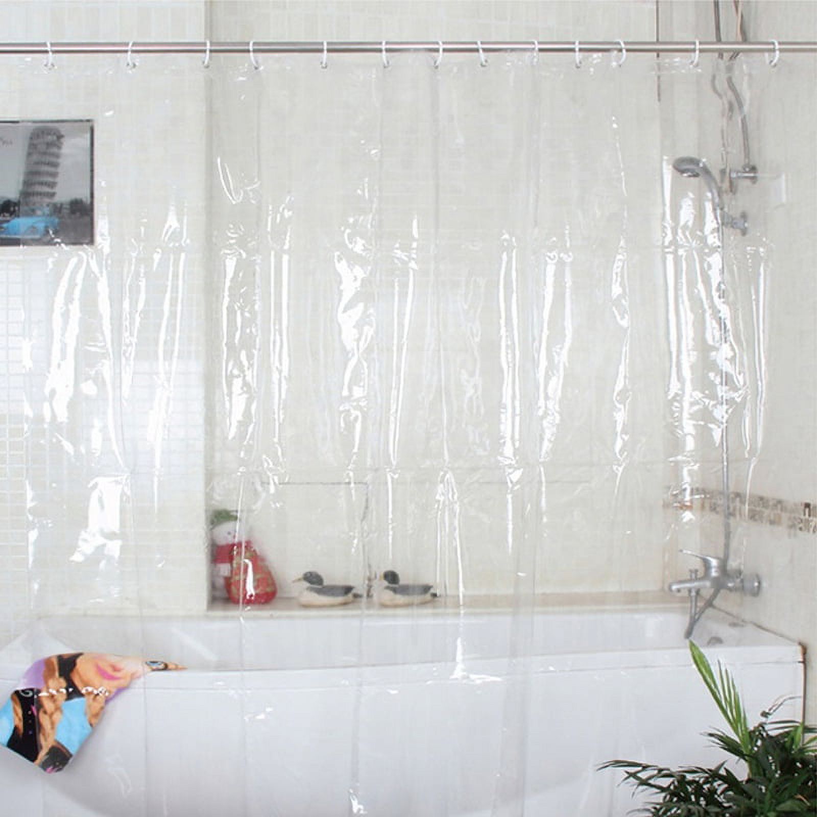 Shower Curtain Transparent Water Repellant Mildew Proof Bathroom