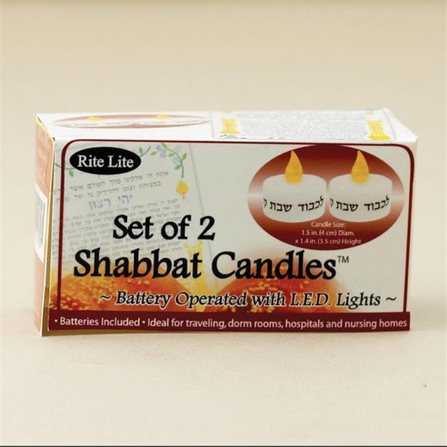 Rite Lite Shabbat Candles Battery Operated with L.E.D. Lights - Pack Of 6
